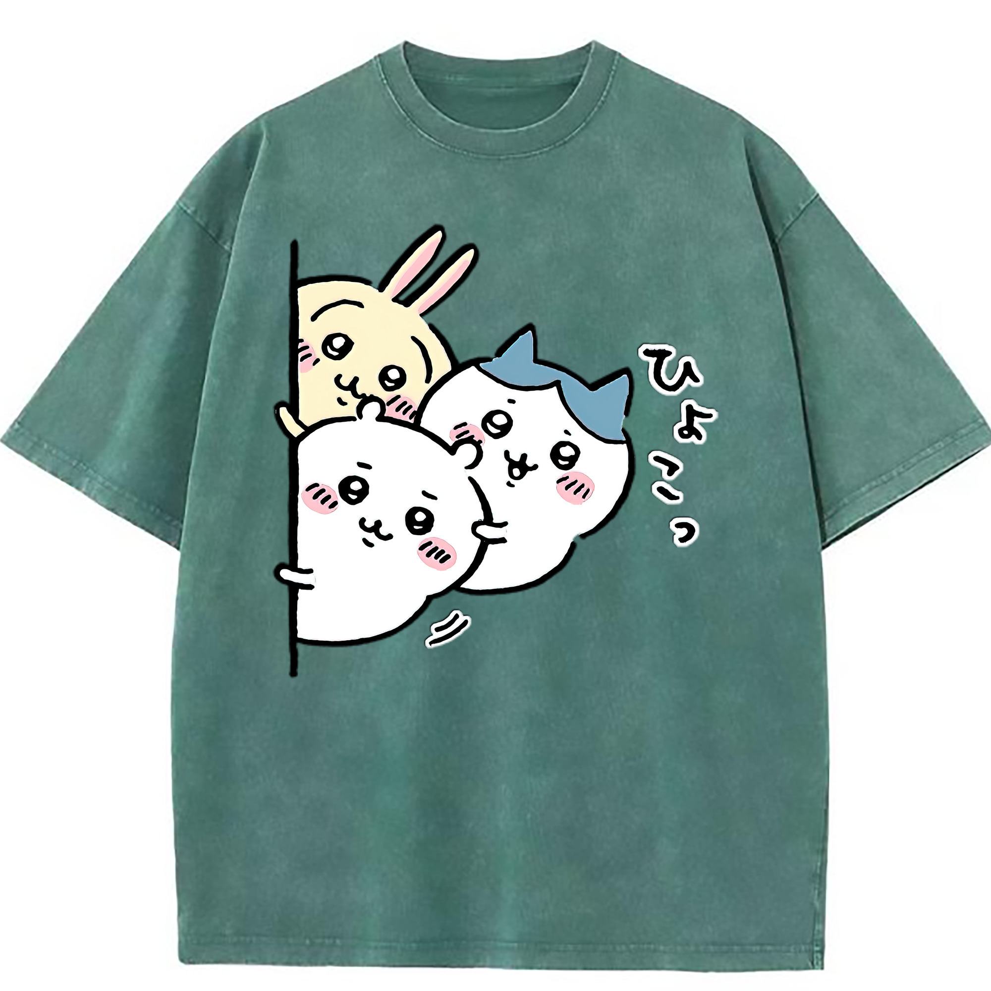 （画像用） ちいかわ うさぎ Chii-kawa usagi 綿100% ヴィンテージ風 半袖Tシャツ（フロントプリント）